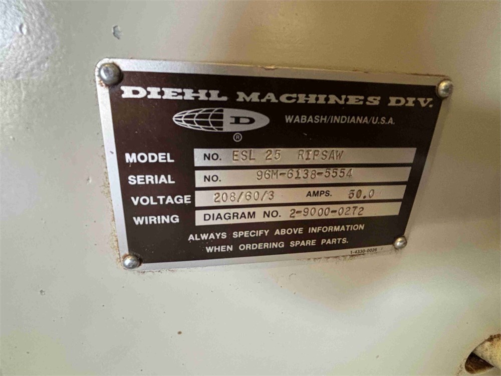 Diehl “ESL 25” Straightline Rip Saw - Image 29