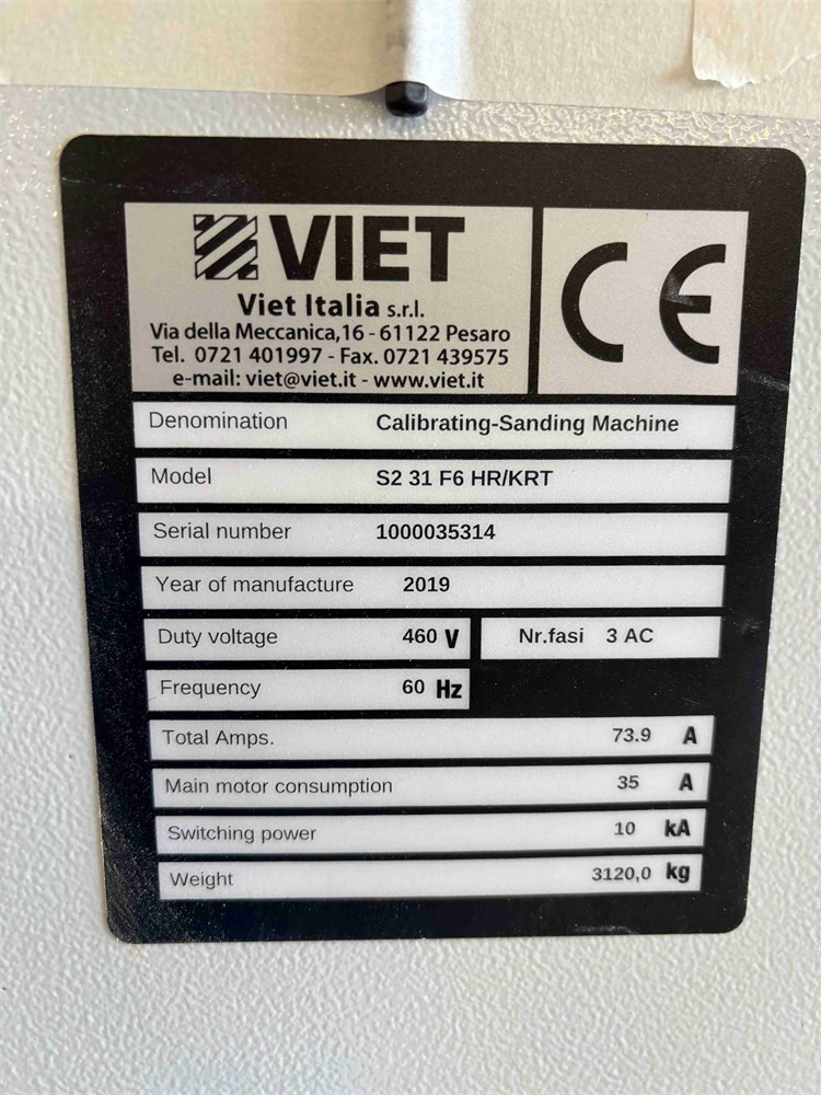 Viet “S2 31 F6 HR/KRT” Planer & 2 Head Widebelt Sander - Image 39