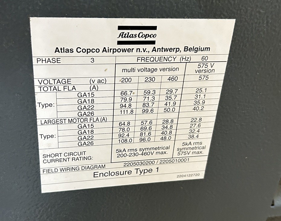 Atlas Copco “GA18P” Rotary Screw Air Compressor yr 2023 – Mt Vernon, NY - Image 8