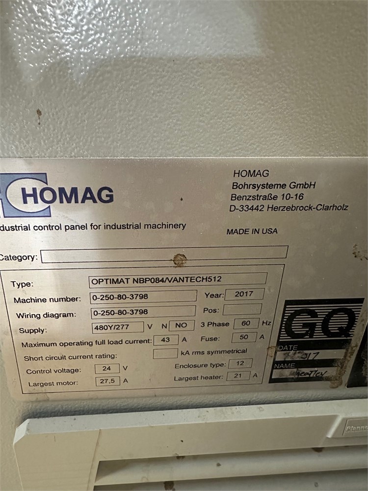 Homag “N-300” “OPTIMAT NBP084/VANTECH 512” Flat Table CNC -LOW HOURS MACHINE - Image 12