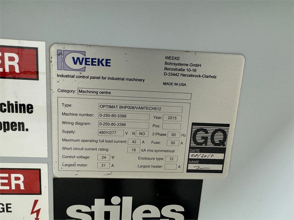 Weeke “Vantech 512 BHP 008” CNC Machining Center – Load/Unload - Image 31