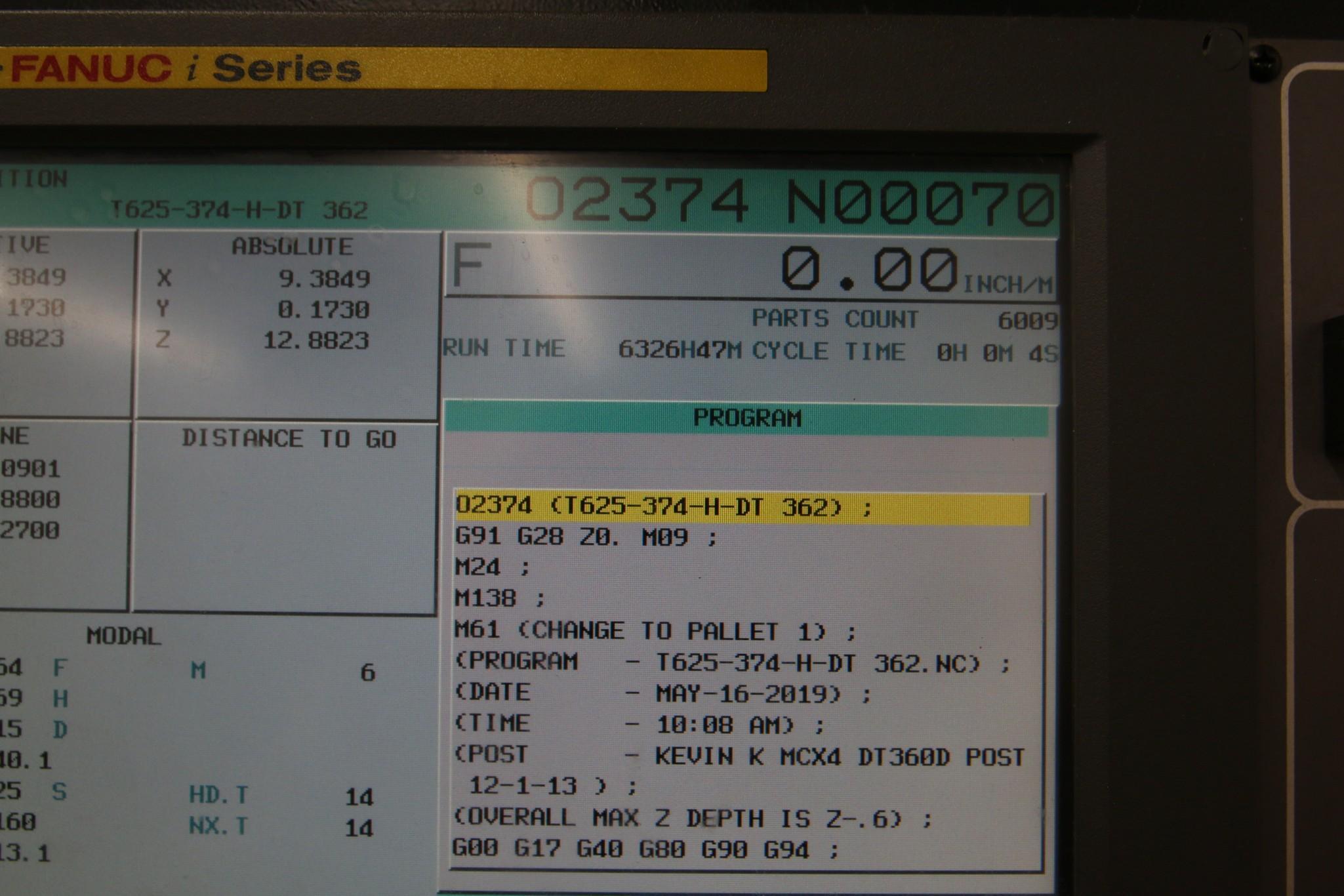 2012 DOOSAN DT 360D 40 TAPER CNC DUAL PALLET DRILL AND TAP, WITH 8 KURT VISES - Image 19