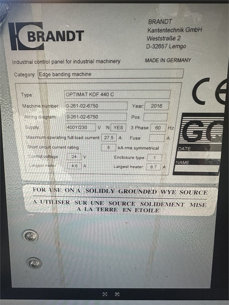 Brandt “Ambition 1440 KDF 440 C” Edgebander - Image 26