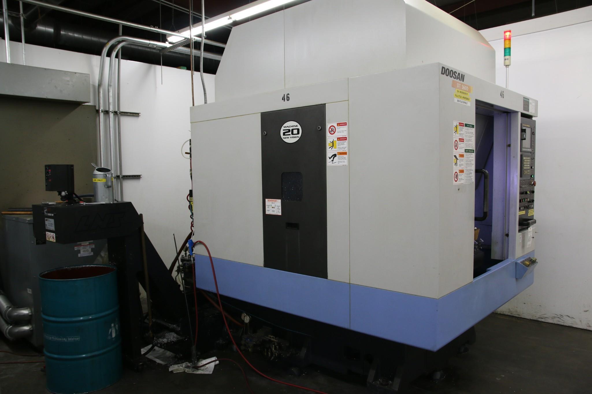 2012 DOOSAN DT 360D 40 TAPER CNC DUAL PALLET DRILL AND TAP, WITH 8 KURT VISES - Image 10