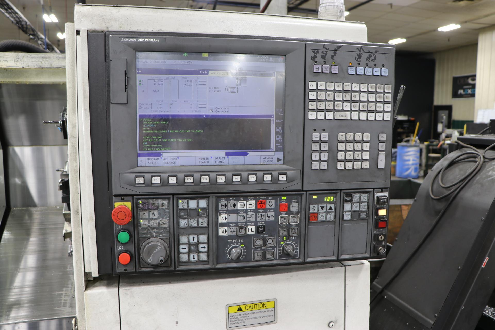 2019 OKUMA GENOS L3000-E CNC TURNING CENTER, PATRIOT 551 BAR FEEDER - Image 13