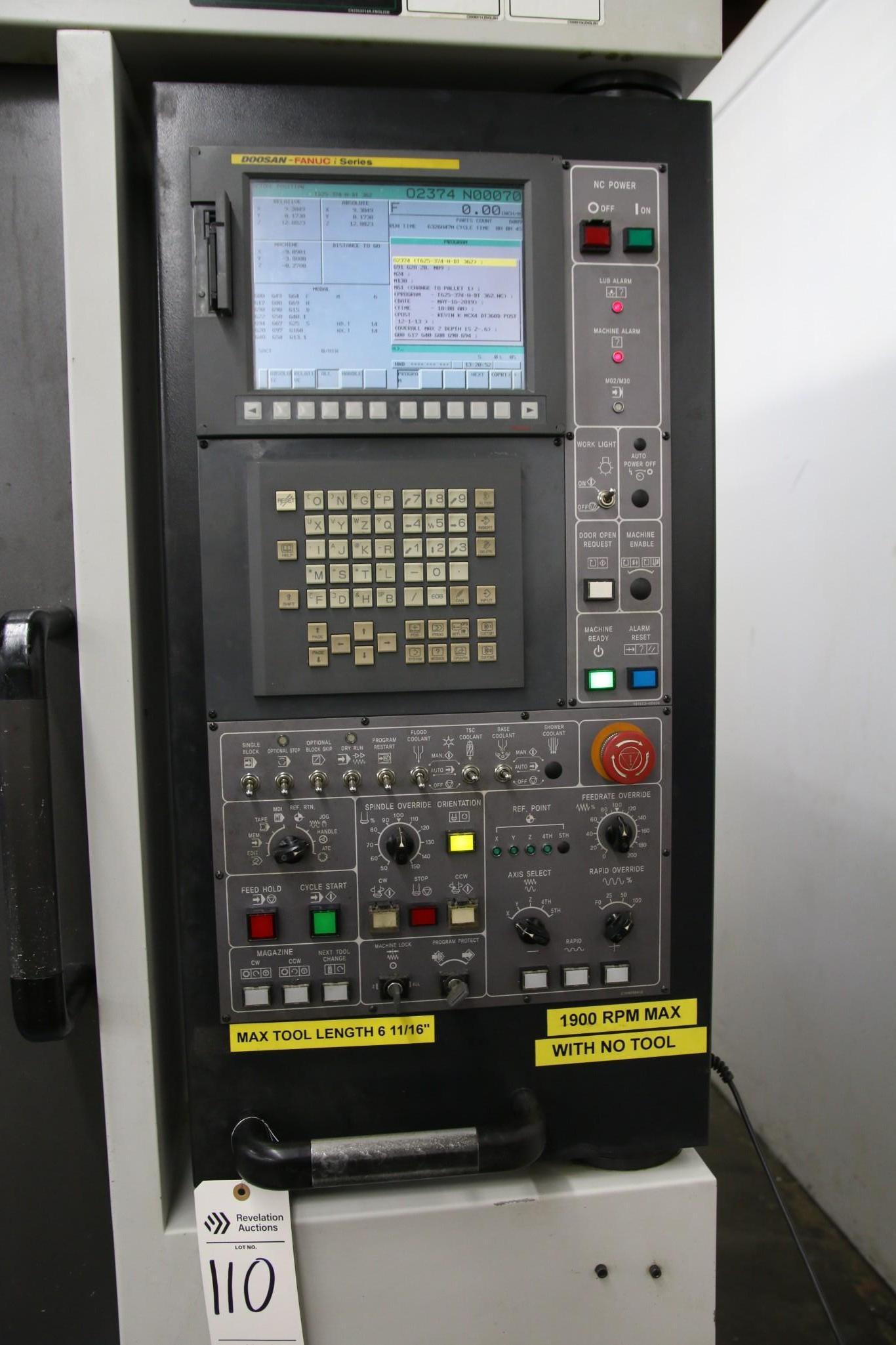 2012 DOOSAN DT 360D 40 TAPER CNC DUAL PALLET DRILL AND TAP, WITH 8 KURT VISES - Image 18