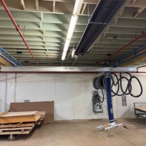 Schmalz "Jumbo Ergo" Vacuum lift and Gorbel Bridge Crane